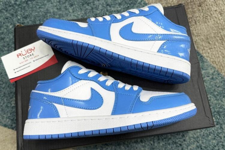 Giày Air Jordan 1 Low SE White Legend Blue Trắng Xanh Bóng