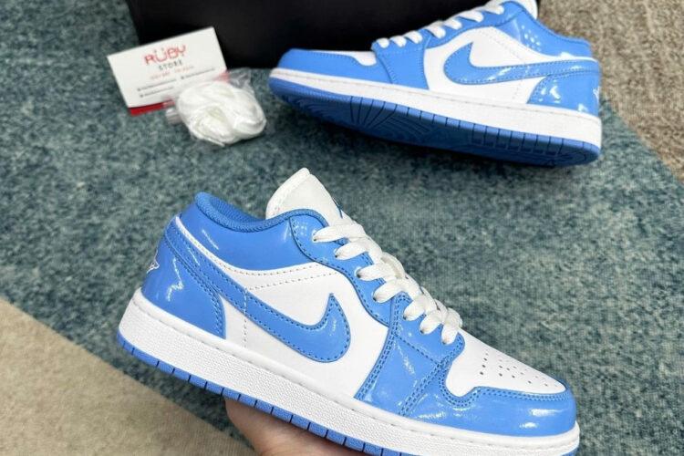 Giày Air Jordan 1 Low SE White Legend Blue Trắng Xanh Bóng