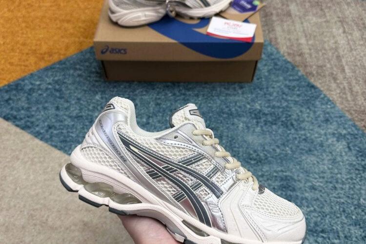 Giày Asics Gel Kayano 14 Birch Dark Pewter Kem Xám Xanh