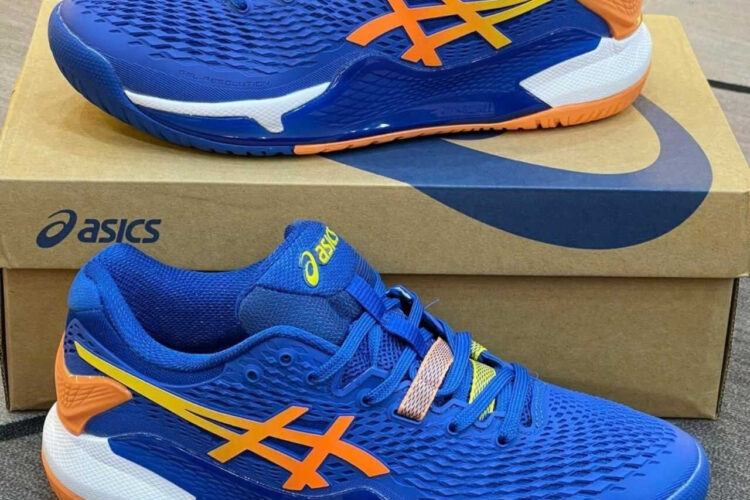 Giày Asics Gel-Resolution 9 Steel Blue Orange Xanh Dương Cam