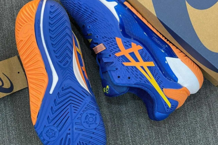 Giày Asics Gel-Resolution 9 Steel Blue Orange Xanh Dương Cam