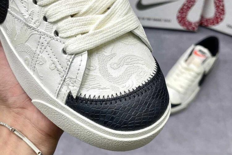 Giày Blazer Low 77 Jumbo Year of The Snake Black Custom Trắng Đen