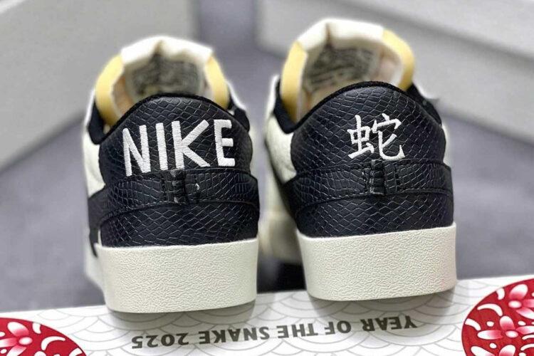 Giày Blazer Low 77 Jumbo Year of The Snake Black Custom Trắng Đen