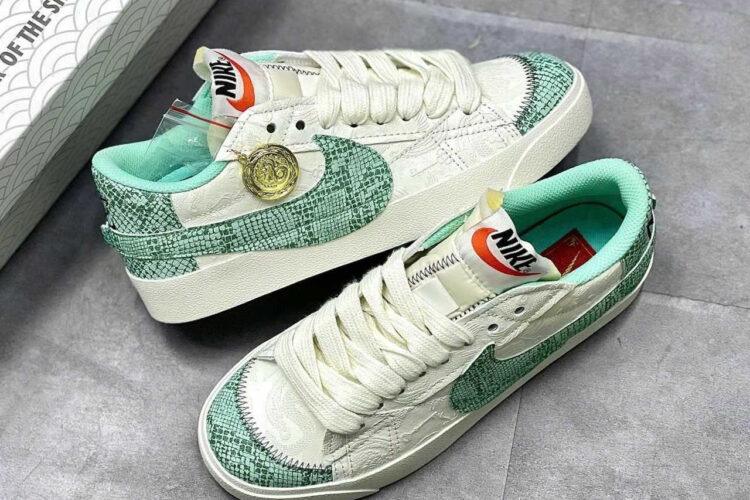 Giày Blazer Low 77 Jumbo Year of The Snake Mint Green Custom Xanh