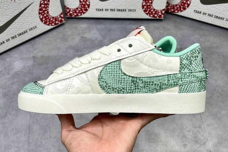 Giày Blazer Low 77 Jumbo Year of The Snake Mint Green Custom Xanh