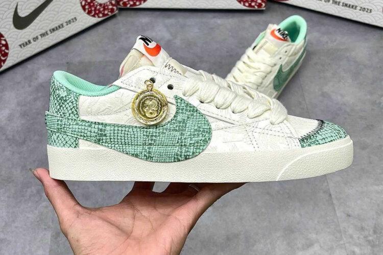 Giày Blazer Low 77 Jumbo Year of The Snake Mint Green Custom Xanh