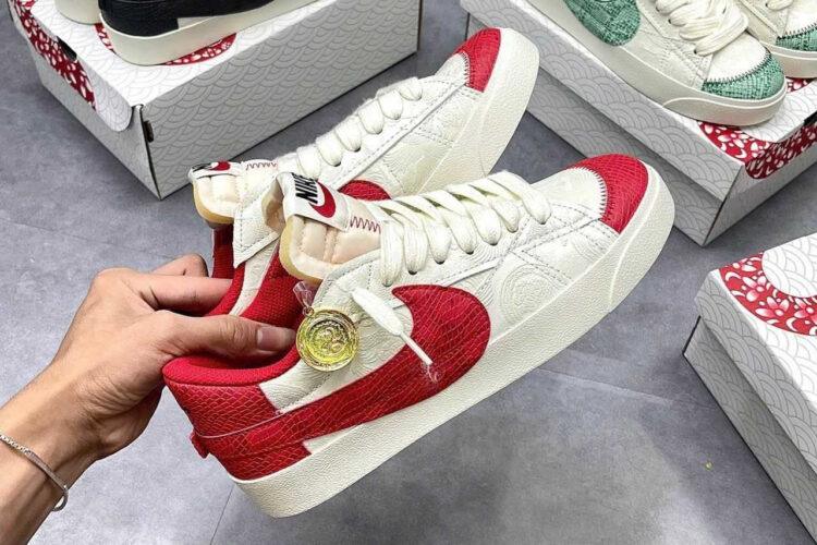 Giày Blazer Low 77 Jumbo Year of The Snake Red Custom Đỏ