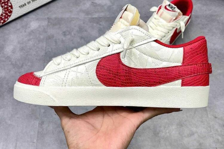Giày Blazer Low 77 Jumbo Year of The Snake Red Custom Đỏ