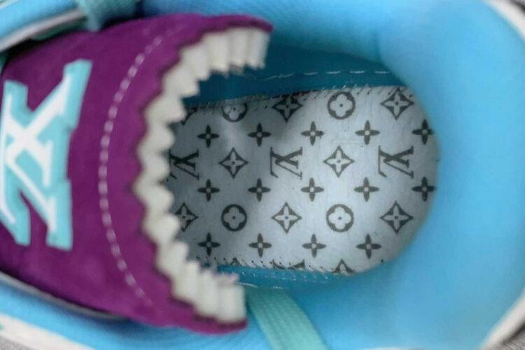 Giày LV Trainer Upcycling Sneakers White Blue Purple