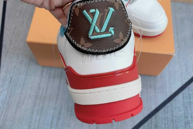 Giày LV Trainer Upcycling Sneakers White Blue Purple