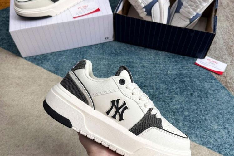 Giày MLB Chunky Liner Denim Pocket NY Màu Trắng đen