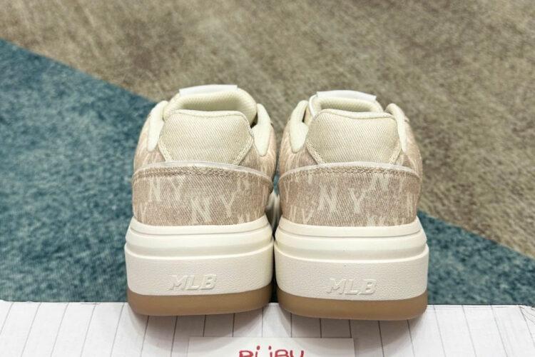 Giày MLB Chunky Liner SL Denim Monogram NY Màu Nâu Nhạt