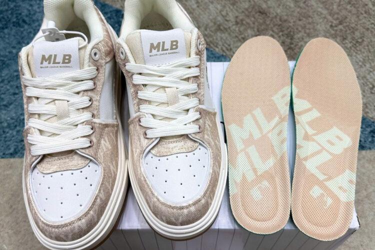 Giày MLB Chunky Liner SL Denim Monogram NY Màu Nâu Nhạt