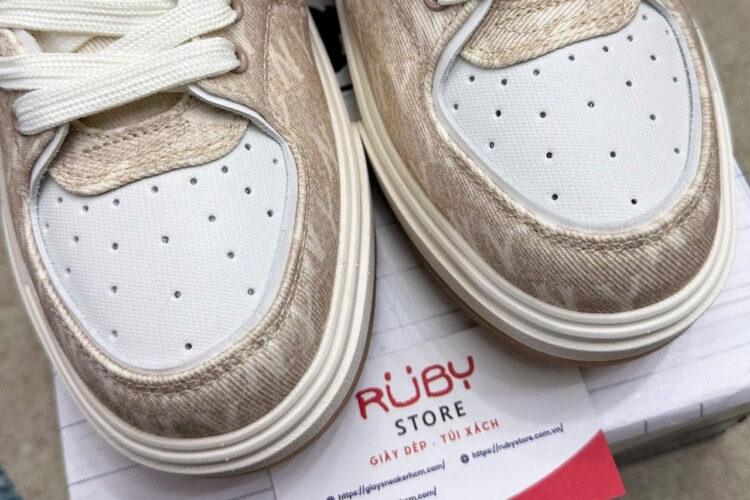 Giày MLB Chunky Liner SL Denim Monogram NY Màu Nâu Nhạt