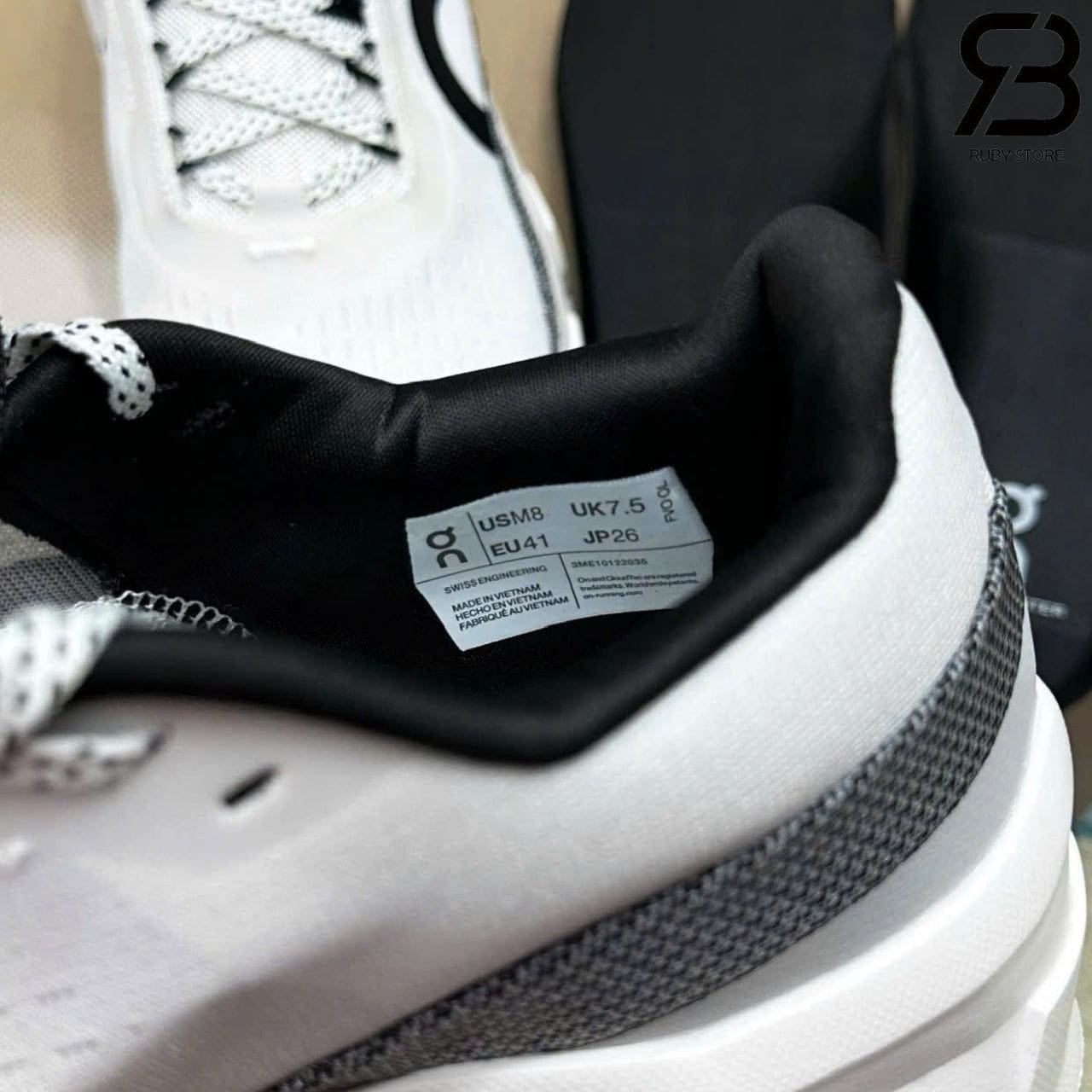 Giày On Running Cloudmonster 2 White Black Trắng đen