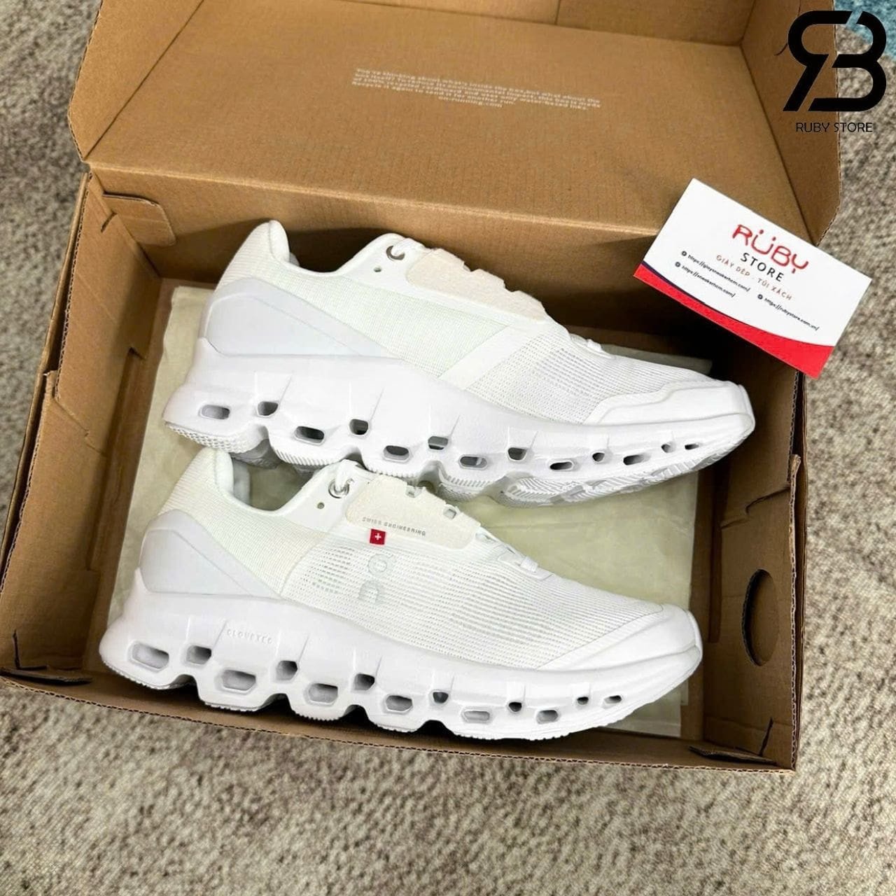 Giày On Running Cloudstratus 2 White Màu Trắng