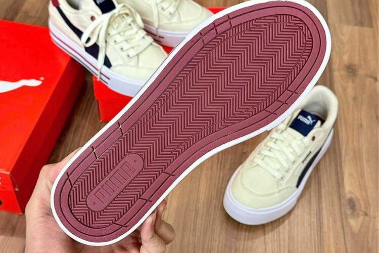 Giày Puma Court Classic Vulc FS White Blue Màu Kem Xanh