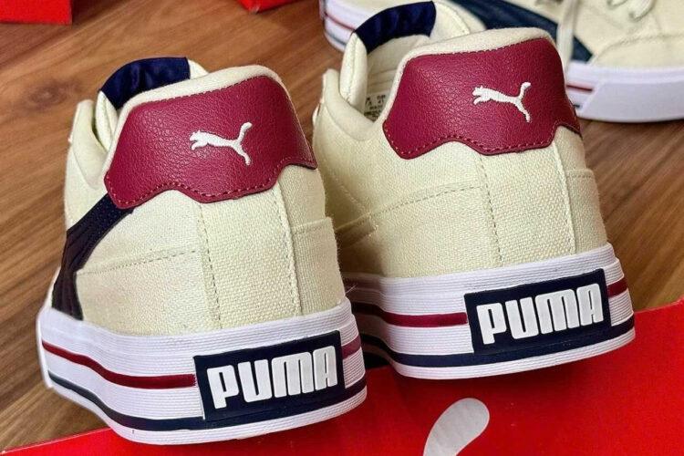 Giày Puma Court Classic Vulc FS White Blue Màu Kem Xanh