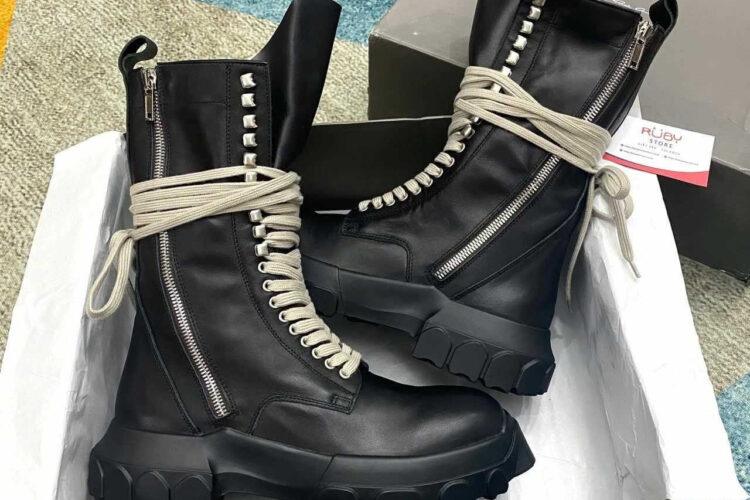 Giày Rick Owen High Top Army Tractor Boots