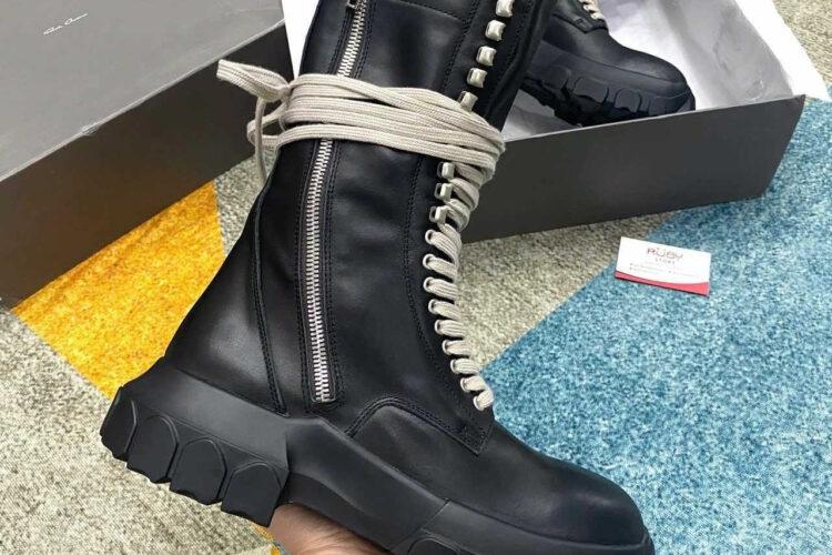 Giày Rick Owen High Top Army Tractor Boots