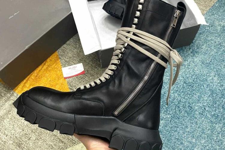 Giày Rick Owen High Top Army Tractor Boots