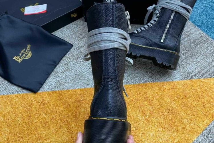 Giày Rick Owen x Dr Martens High Top Boots Grained Leather