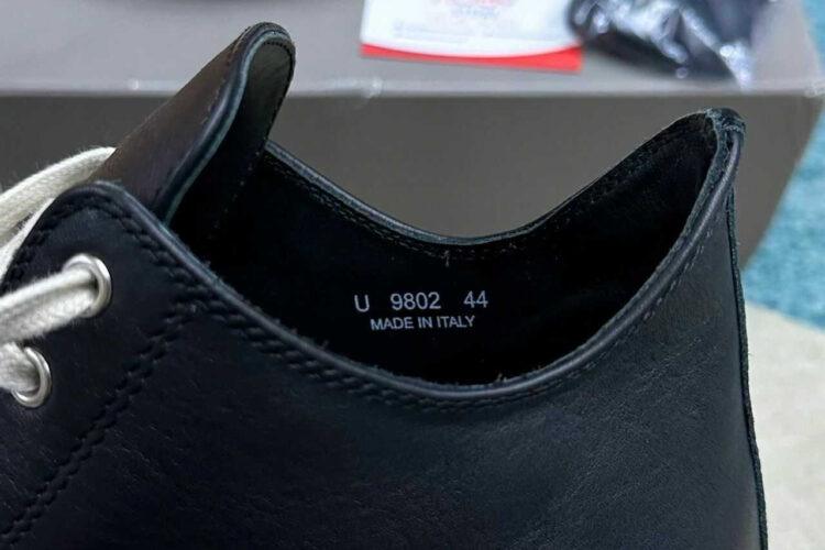 Giày Rick Owens Low Top Black Leather Màu Đen