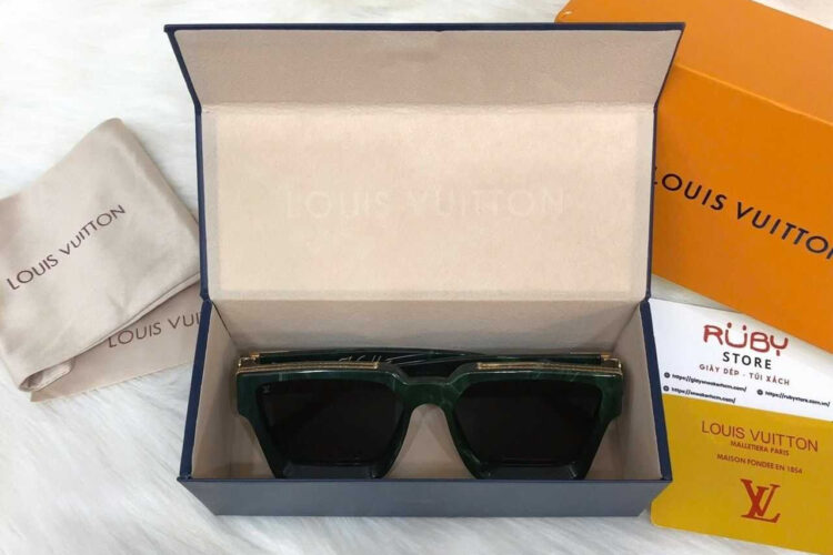Mắt Kính LV 1.1 Millionaires Sunglasses Green Marble GHW Xanh Lá