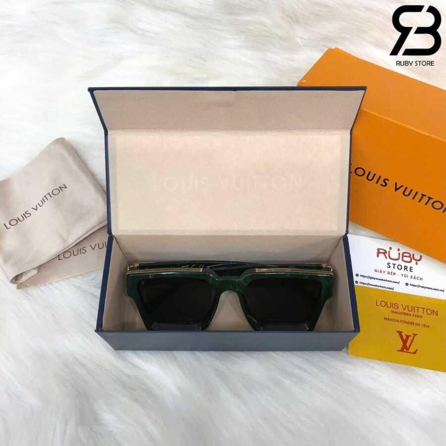 Mắt Kính LV 1.1 Millionaires Sunglasses Green Marble GHW Xanh Lá