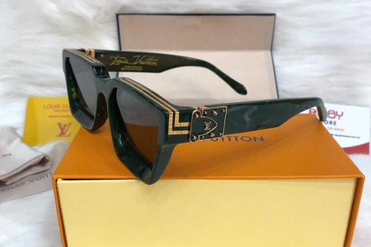 Mắt Kính LV 1.1 Millionaires Sunglasses Green Marble GHW Xanh Lá