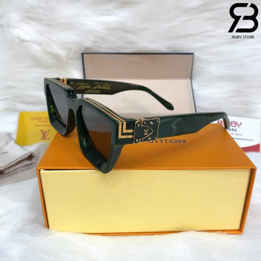 Mắt Kính LV 1.1 Millionaires Sunglasses Green Marble GHW Xanh Lá