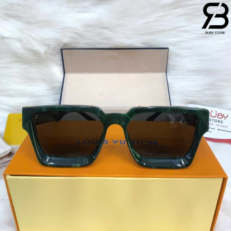 Mắt Kính LV 1.1 Millionaires Sunglasses Green Marble GHW Xanh Lá