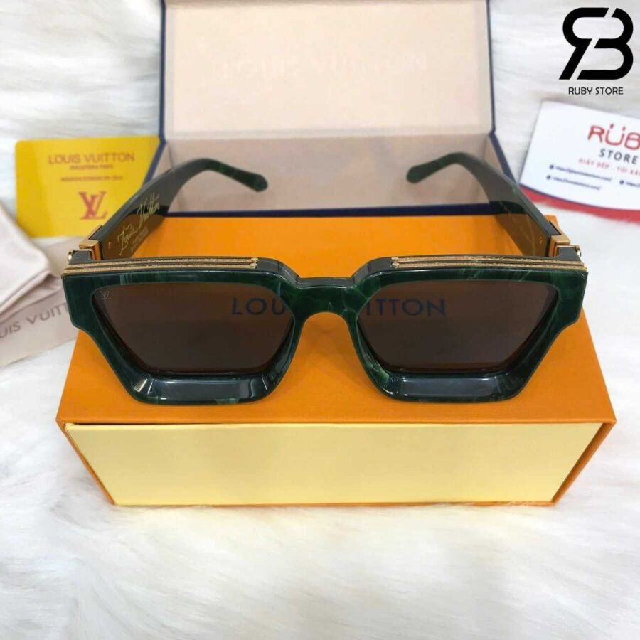Mắt Kính LV 1.1 Millionaires Sunglasses Green Marble GHW Xanh Lá