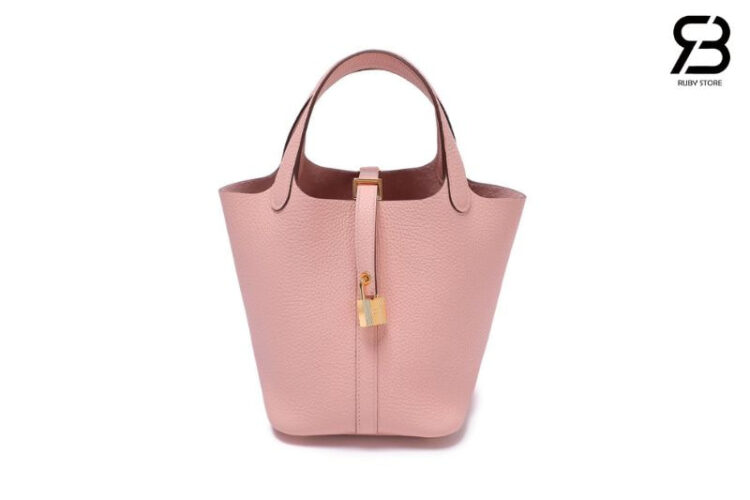 Túi Hermes Picotin 18 Sakura Pink TC Leather GHW Hồng