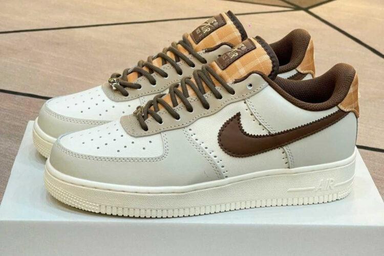 giày Air Force 1 LV8 Brogue Sail Cacao rep 11