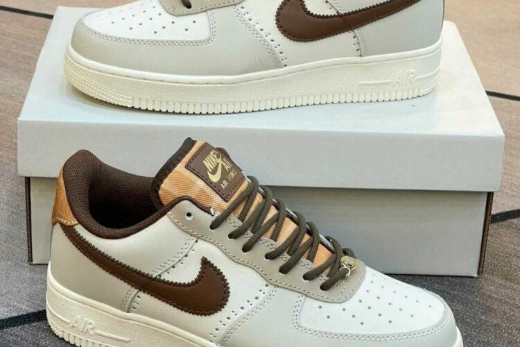 giày Air Force 1 LV8 Brogue Sail Cacao rep 11