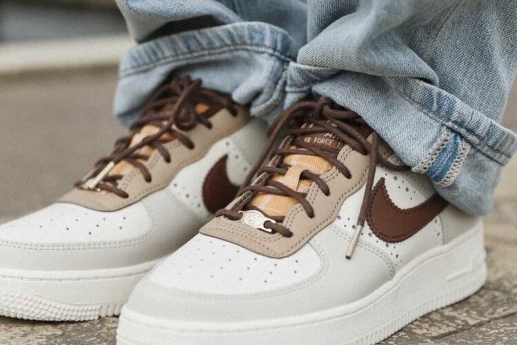 giày Air Force 1 LV8 Brogue Sail Cacao rep 11