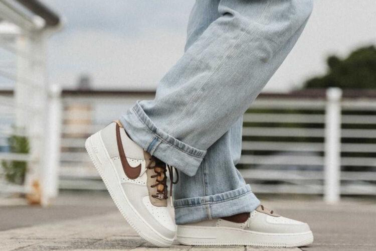 giày Air Force 1 LV8 Brogue Sail Cacao rep 11