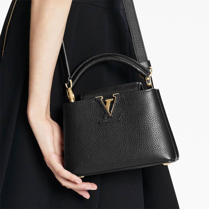 Túi LV công sở nữ Capucines Mini M56071 Black GHW