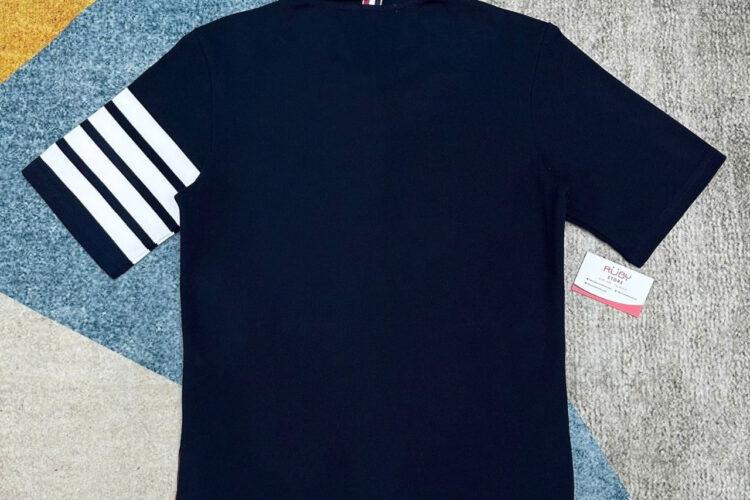 Áo Polo Thom Browne Xanh Navy 4 Sọc Trắng