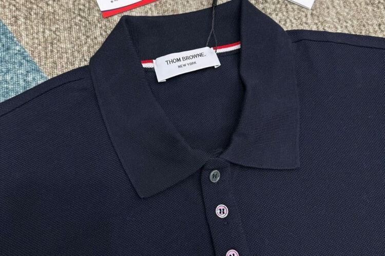 Áo Polo Thom Browne Xanh Navy 4 Sọc Trắng