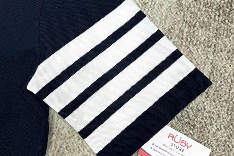 Áo Polo Thom Browne Xanh Navy 4 Sọc Trắng