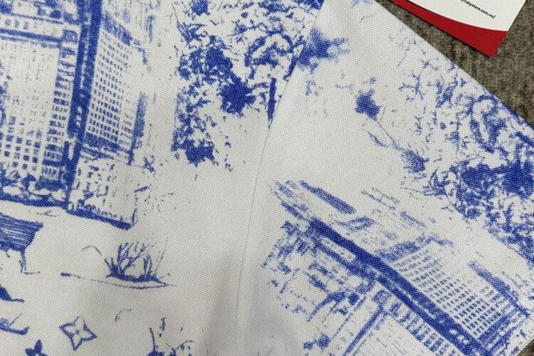 Áo Thun LV Printed Cotton Pique T-Shirt Monogram City Walk Trắng Xanh Dương