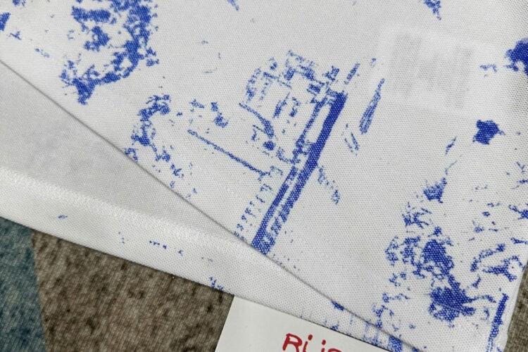 Áo Thun LV Printed Cotton Pique T-Shirt Monogram City Walk Trắng Xanh Dương