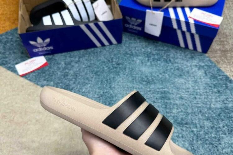 Dép Adidas Adilette Flow Clay Brown Black Nâu Đen