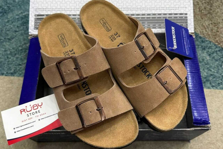 Dép Birkenstock Arizona Soft Footbed Suede Sandcastle