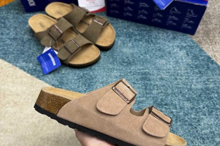 Dép Birkenstock Arizona Soft Footbed Suede Sandcastle