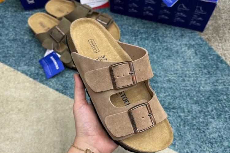 Dép Birkenstock Arizona Soft Footbed Suede Sandcastle