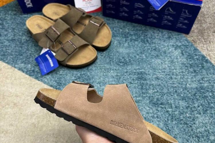 Dép Birkenstock Arizona Soft Footbed Suede Sandcastle
