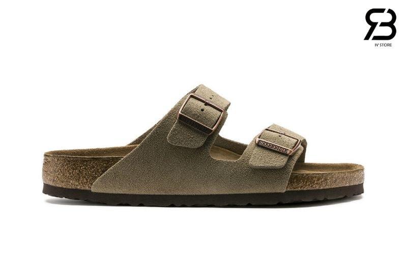 Dép Birkenstock Arizona Soft Footbed Suede Taupe Màu Nâu
